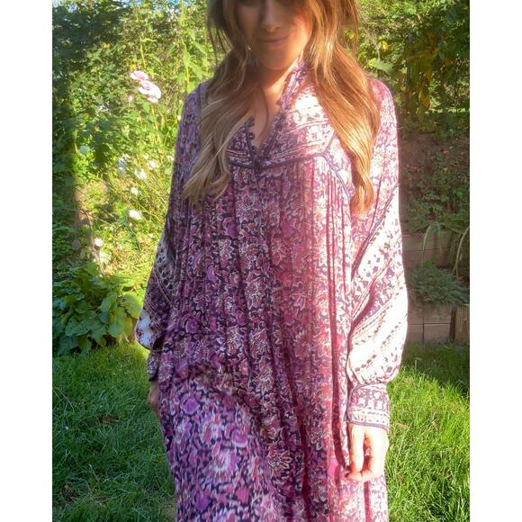 True 1970s Blockprint Made In India Cotton Dress — Authentic Vintage - Picture 8 of 15